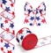 Red White and Blue Ribbon Patriotic Ribbons Burlap Stars Wired Ribbons 2.5 Inch 4th of July Ribbon Decor for Independence Day Memorial Day Wreaths